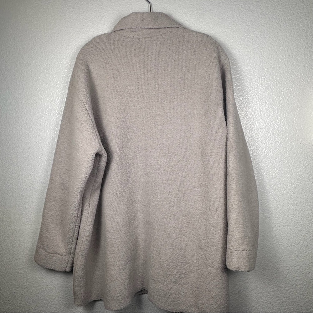 Barefoot Dreams Women's Beige Button Collared Jacket 2X Pockets Mid-Length - Picture 5 of 5